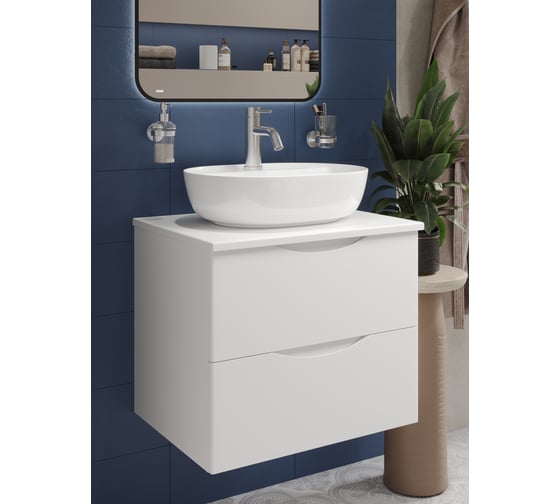 Тумба c раковиной подвесная BOND Cube T55605-S01500 с белой столешницей T55605-S01500 1