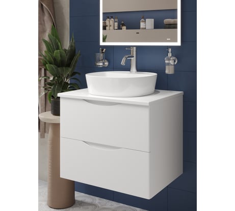 Тумба с раковиной подвесная BOND с белой столешницей Т55605-501410