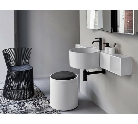 Керамическая раковина CIELO SELLA с 1 отверстием под смеситель, цвет Gloss White SELS