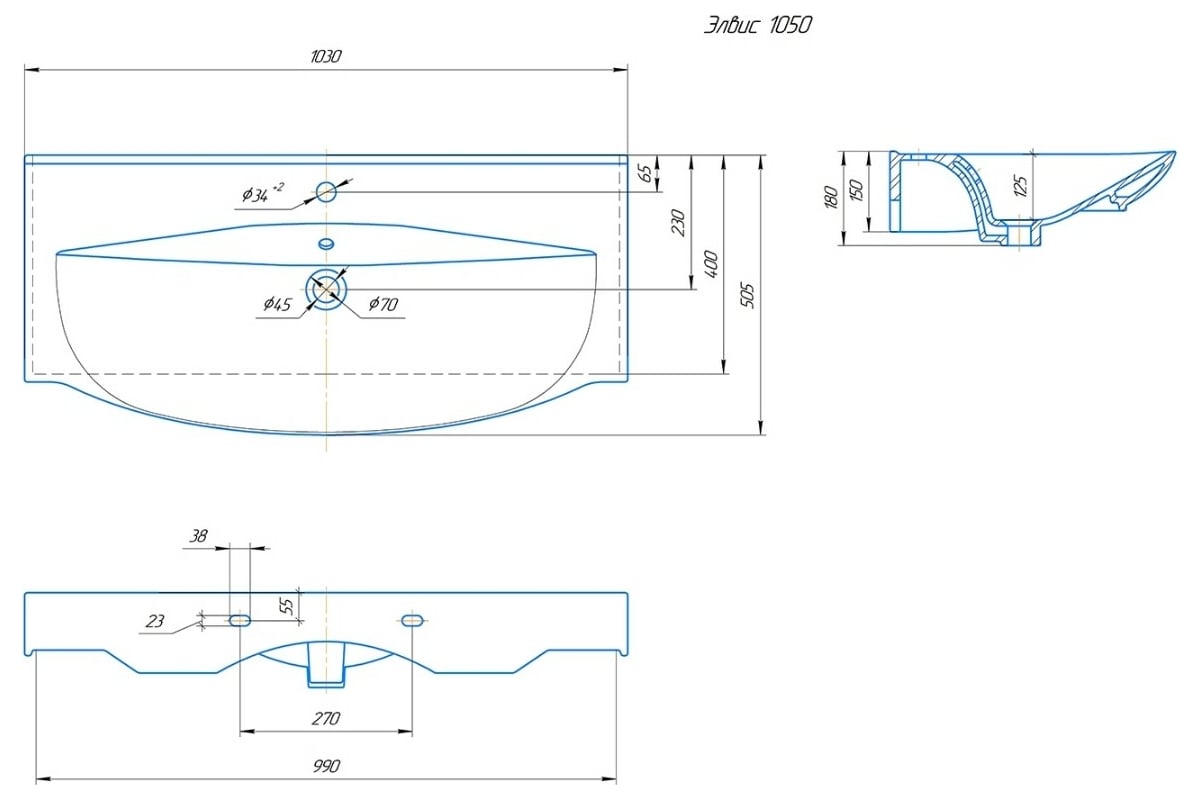 Умывальник Kirovit Элвис 1050 4640021061800 Вн Крв25 - выгодная цена ...
