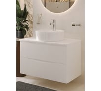 Тумба c раковиной подвесная BOND Cube с белой столешницей T05805-S03430