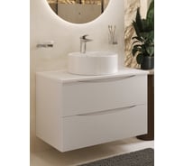 Тумба c раковиной подвесная BOND Cube с белой столешницей T05805-S03410
