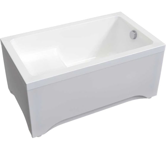 Акриловая ванна Радомир Джоанна 120х70, фронтальная панель, каркас (разборный), слив-перелив автомат с сеточкой (хром, с сифоном) 2-89-2-0-1-253Р 1