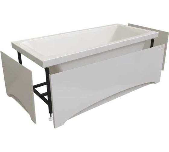 Акриловая ванна Радомир Виктория лайт 180х70х42, фронтальная панель, каркас (разборный), слив-перелив автомат с сеточкой (хром, с сифоном) 2-89-2-0-1-261Р 1