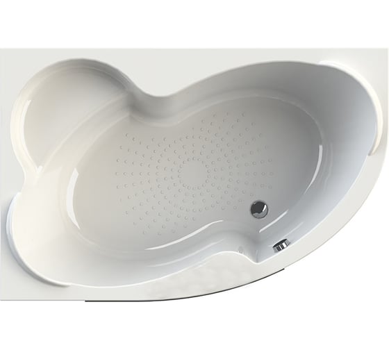 Акриловая ванна Радомир Ирма 160х105 (левосторонняя), фронтальная панель, полотенцедержатель, каркас, слив-перелив автомат с сеточкой (хром, с сифоном) 2-89-2-1-1-229 1