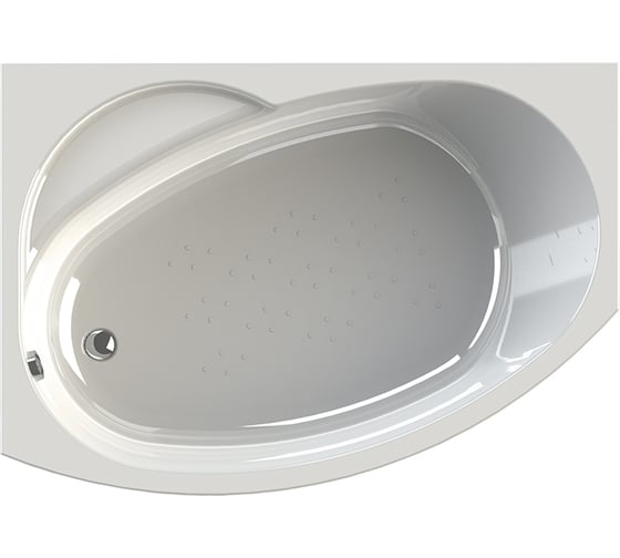 Акриловая ванна Радомир Монти 150х105 (левосторонняя), фронтальная панель, каркас, слив-перелив автомат с сеточкой (хром, с сифоном) 2-89-2-1-1-213 1