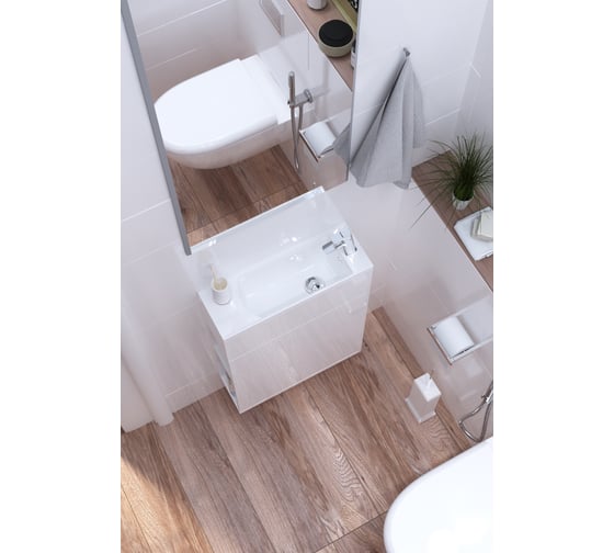 Тумба с раковиной 1Marka Stretto 50П 1д. Белый глянец У94716