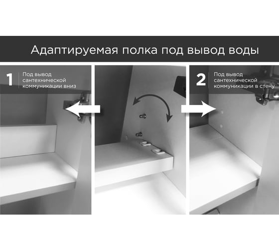 Тумба с раковиной 1Marka Stretto 60П 1д. Белый глянец У94717