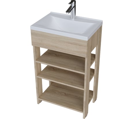 Тумба с раковиной в ванную 1Marka Revo 50 см напольная Дуб Сонома У98621