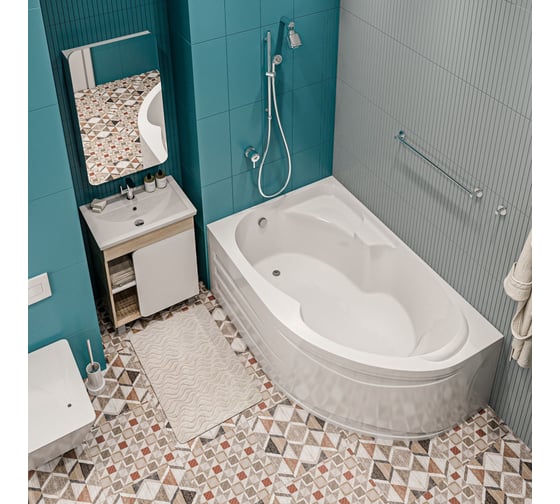 Акриловая ванна 1Marka "DIANA" 170x90, асимметричная левая белая 01ди1790л