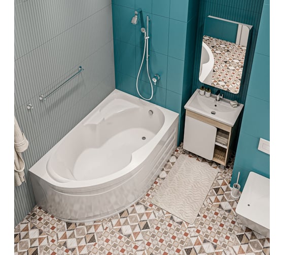 Акриловая ванна 1Marka "DIANA" 150x90, асимметричная правая 01ди1590п
