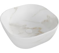 Раковина для ванной накладная Teymi Solli 41 artceramic цвет мрамор белый матовый T50382 ЦБ-00272526