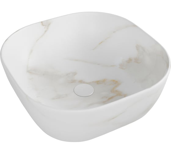 Раковина для ванной накладная Teymi Solli 41 artceramic цвет мрамор белый матовый T50382 ЦБ-00272526 1