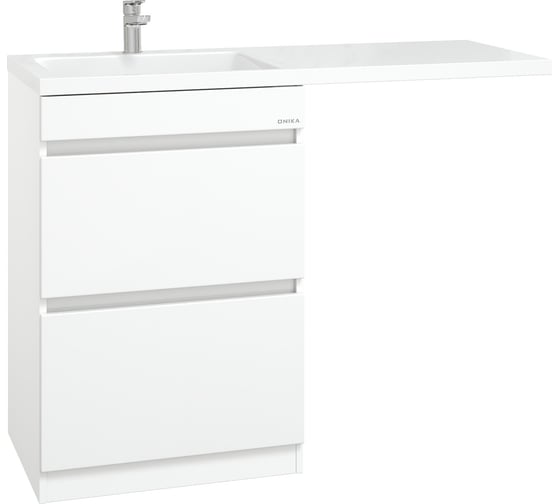 Тумба с раковиной Onika Милтон 48 напольная под стиральную машину, белая (ум.Марсал 110) 104801 1