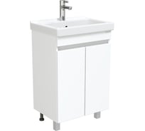 Тумба с раковиной Onika Милтон Квадро 55 напольная, белая, разборная (ум.Визит 55) 105562