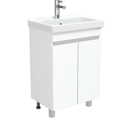 Тумба с раковиной Onika Милтон Квадро 55 напольная, белая, разборная (ум.Визит 55) 105562