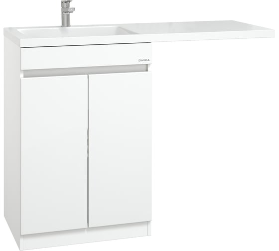 Тумба с раковиной Onika Милтон Нова 48 напольная под стиральную машину, белая, разборная (ум. Марсал 110) 104803 1