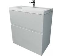 Тумба с раковиной Marka One в ванную Bumble 60 см Подвесная Белый глянец У90670