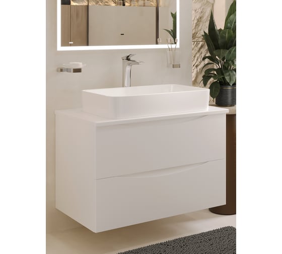 Тумба c раковиной подвесная BOND с белой столешницей T05805-S54620 1