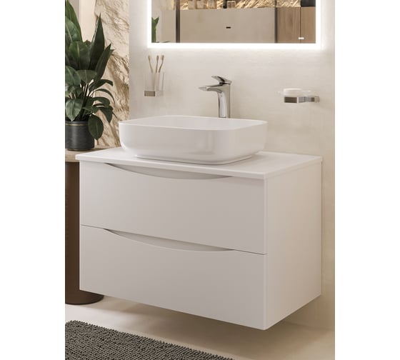 Тумба c раковиной подвесная BOND с белой столешницей T05805-S54500 1