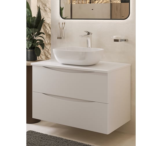 Тумба c раковиной подвесная BOND с белой столешницей T05805-S54450 1