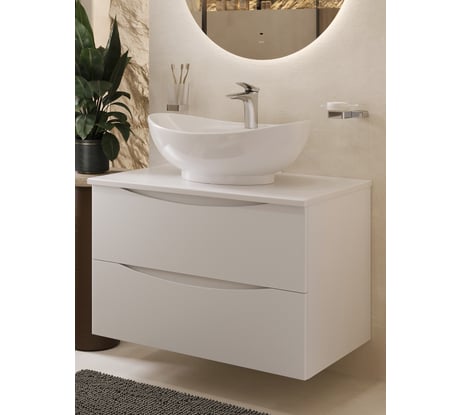 Тумба c раковиной подвесная BOND с белой столешницей T05805-S15590