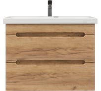 Тумба с раковиной RUVANN AQVI 80 + Moduo 80 в ванную подвесная Голд крафт Т.AQVI-GK.П-80П-KIT-MOD