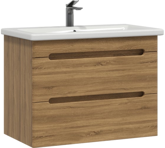 Тумба с раковиной RUVANN AQVI 70 + Como 70 в ванную подвесная Голд крафт Т.AQVI-GK.П-70П-KIT-KOM