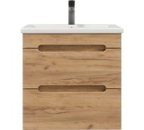 Тумба с раковиной RUVANN AQVI 50 + Como 50 в ванную подвесная Голд крафт Т.AQVI-GK.П-50П-KIT-COM