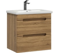Тумба с раковиной RUVANN AQVI 50 + Como 50 в ванную подвесная Голд крафт Т.AQVI-GK.П-50П-KIT-COM