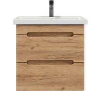 Тумба с раковиной RUVANN AQVI 50 + Фест 50 в ванную подвесная Голд крафт Т.AQVI-GK.П-50П-KIT-FES