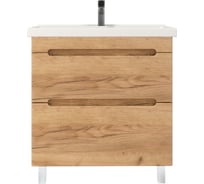 Тумба с раковиной RUVANN AQVI 80 + Фест 80 в ванную напольная Голд крафт Т.AQVI-GK.П-80Н-KIT-FES