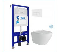 Готовое решение Teymi Инсталляция Aina 52 + клавиша смыва Helmi белая + унитаз Lina Pro Vortex F144 F14450 ЦБ-00299036