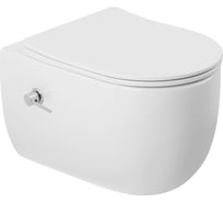 Унитаз-биде ABBER Bequem подвесной белый, безободковый, смыв торнадо AC1104TNS