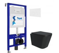 Комплект Teymi Готовое решение: Инсталляция Aina 52 + клавиша смыва Lina белая + унитаз Helmi черный F00468 ЦБ-00298906
