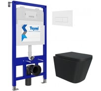 Комплект Teymi Готовое решение: Инсталляция Aina 52 + клавиша смыва Helmi белая + унитаз Helmi черный F00467 ЦБ-00298905
