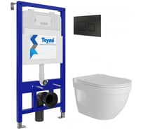 Комплект Teymi Готовое решение: Инсталляция Aina 52 + клавиша смыва Kati черная + подвесной унитаз T70804 ЦБ-00298884