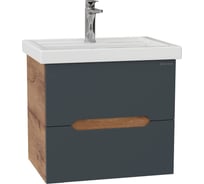 Тумба с раковиной Onika Айленд 50 подвесная, графит/дуб крафт золотой (ум. Фостер 50) 105041