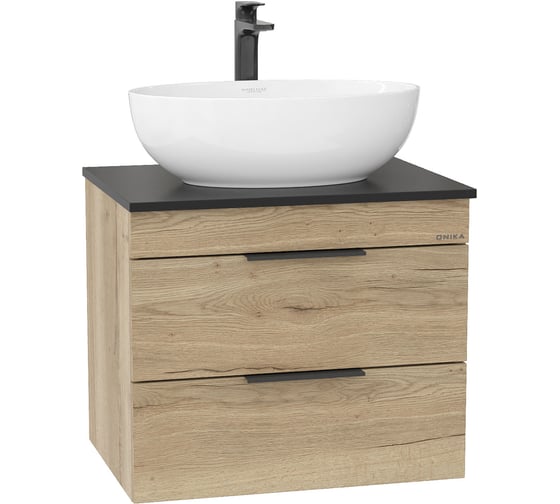 Тумба с раковиной Onika Легран 60 подвесная, дуб галифакс, под столешницу 106162 1