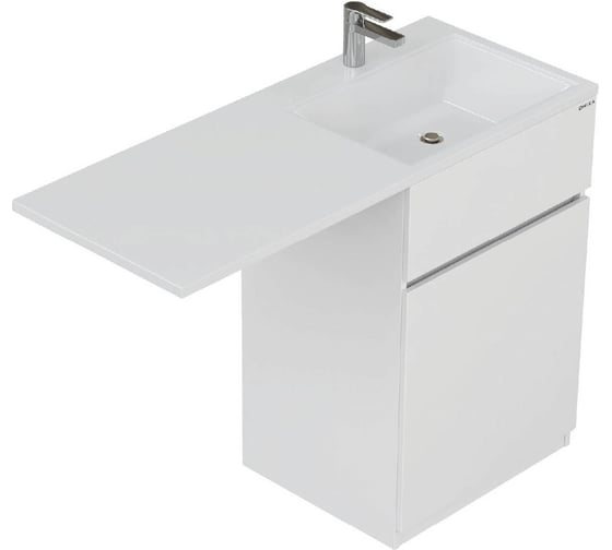 Тумба с раковиной Onika Сорго 58 напольная под стиральную машину, белая (ум. Марсал 120) 105804 1