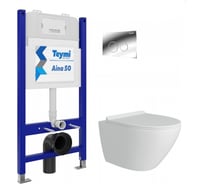 Комплект Teymi Готовое решение: Инсталляция Aina 50 + клавиша смыва Lina хром + унитаз Lina Pro F0 F00794 ЦБ-00298174