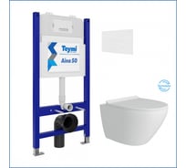 Готовое решение Teymi Инсталляция Aina 50 + клавиша смыва Lina белая + унитаз Lina Pro Vortex F14478 F14478 ЦБ-00285833