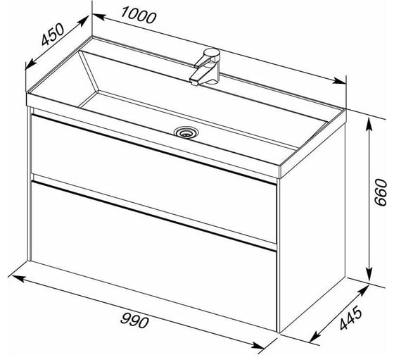Раковина-столешница Aquanet Орлеан 100 QUICK CLAC 00179392