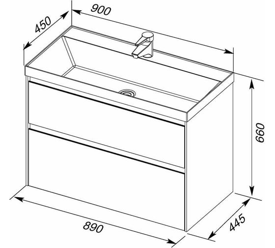 Раковина-столешница Aquanet Орлеан 90 QUICK CLAC 00179396