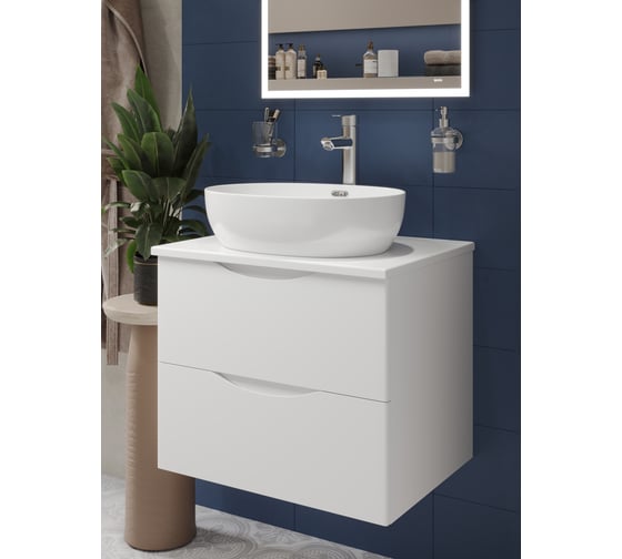 Тумба c раковиной подвесная BOND с белой столешницей T55605-S65490 1