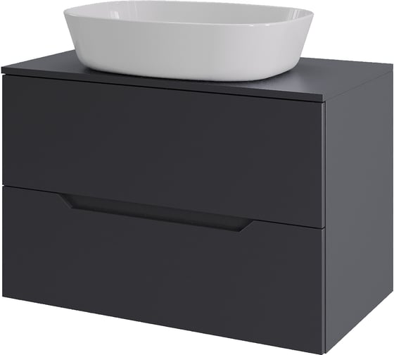 Тумба с раковиной подвесная Orange Line 70 см, графит/белый Li-70TugMDF+B08-500W 1