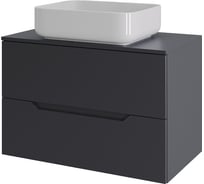 Тумба с раковиной подвесная Orange Line 70 см, графит/белый Li-70TugMDF+B05-500W