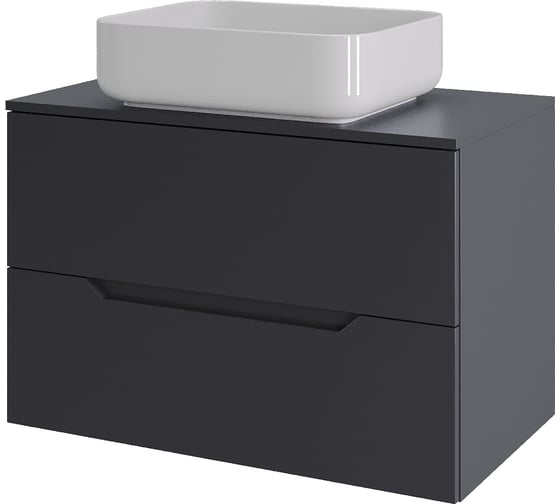 Тумба с раковиной подвесная Orange Line 70 см, графит/белый Li-70TugMDF+B05-500W 1