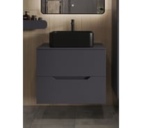 Тумба с раковиной подвесная Orange Line 70 см, графит/черный Li-70TugMDF+B02-460MB