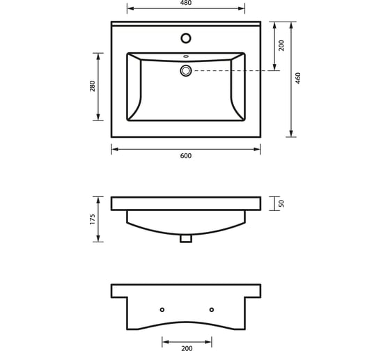 Раковина SanVit NEW АК 60x46x18 №9060 r9060AK